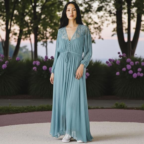 NWT Free People Embroidered Boho Dress - Picture 1 of 11